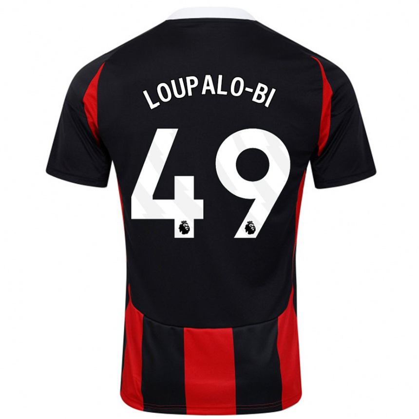 Niño Fútbol Camiseta Aaron Loupalo-Bi #49 Negro Rojo 2ª Equipación 2024/25 Perú