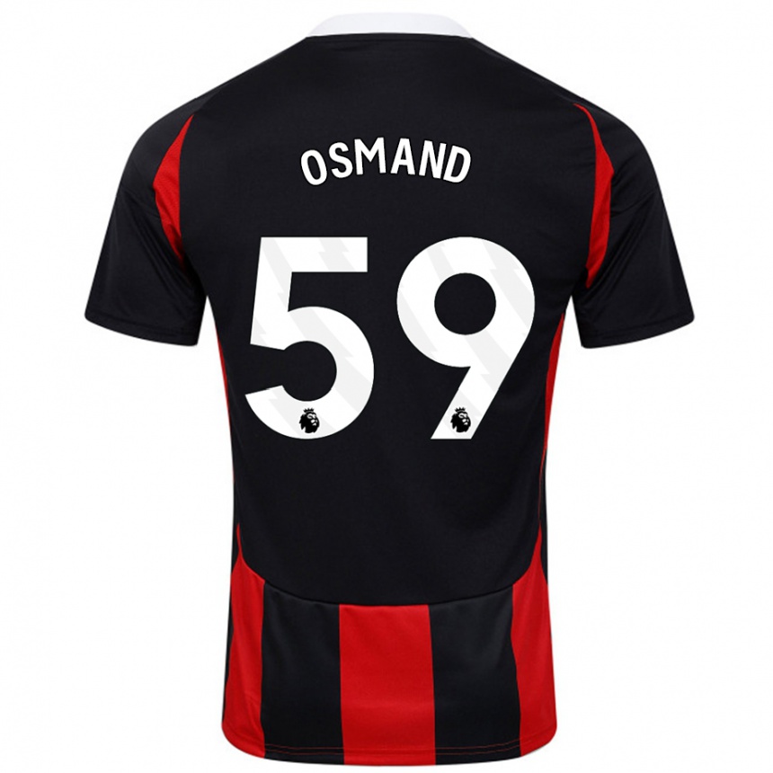 Niño Fútbol Camiseta Callum Osmand #59 Negro Rojo 2ª Equipación 2024/25 Perú