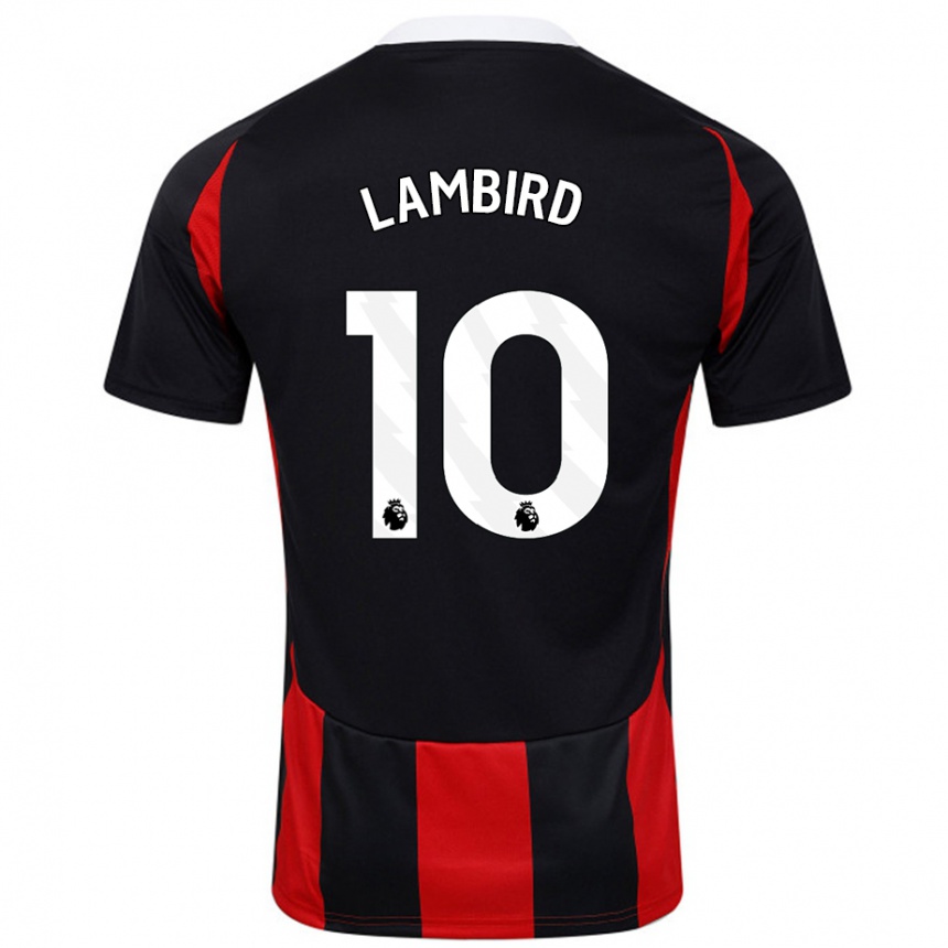 Niño Fútbol Camiseta Lilly Lambird #10 Negro Rojo 2ª Equipación 2024/25 Perú