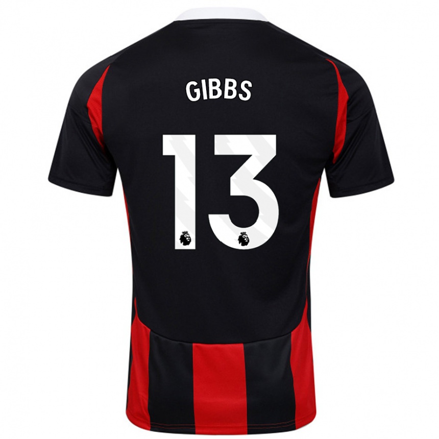 Niño Fútbol Camiseta Frankie Gibbs #13 Negro Rojo 2ª Equipación 2024/25 Perú