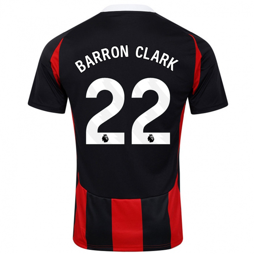 Niño Fútbol Camiseta Betty Barron-Clark #22 Negro Rojo 2ª Equipación 2024/25 Perú