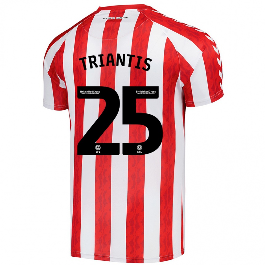 Hombre Fútbol Camiseta Nectarios Triantis #25 Rojo Blanco 1ª Equipación 2024/25 Perú