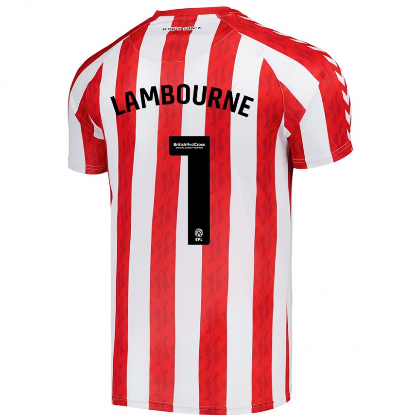 Hombre Fútbol Camiseta Demi Lambourne #1 Rojo Blanco 1ª Equipación 2024/25 Perú