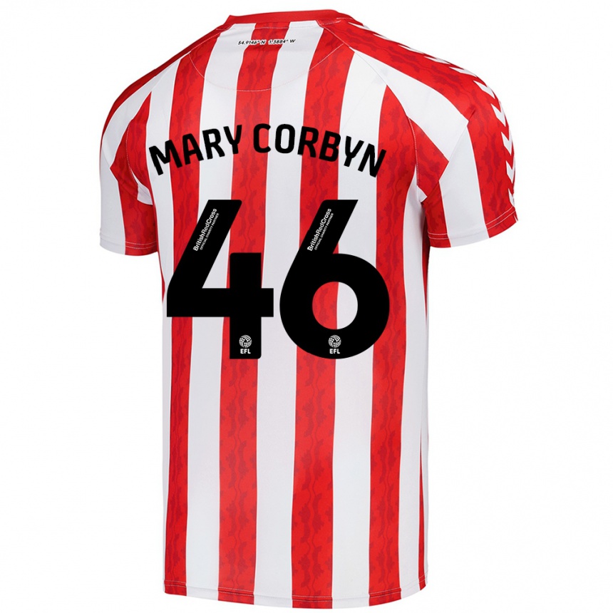 Hombre Fútbol Camiseta Mary Corbyn #46 Rojo Blanco 1ª Equipación 2024/25 Perú