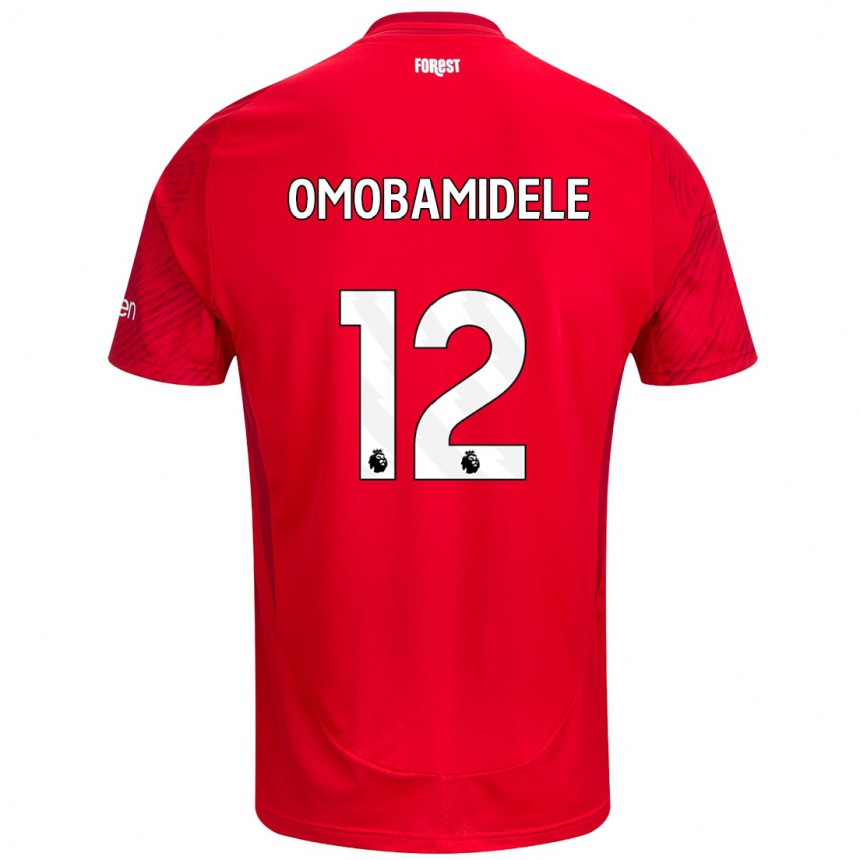 Hombre Fútbol Camiseta Andrew Omobamidele #12 Rojo Blanco 1ª Equipación 2024/25 Perú