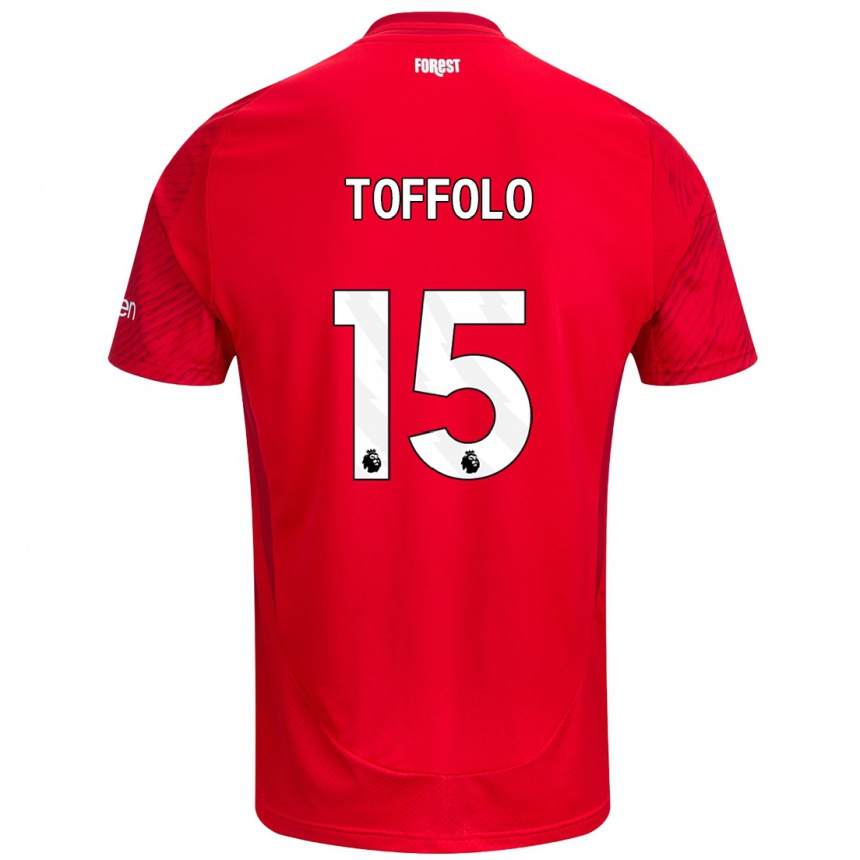 Hombre Fútbol Camiseta Harry Toffolo #15 Rojo Blanco 1ª Equipación 2024/25 Perú