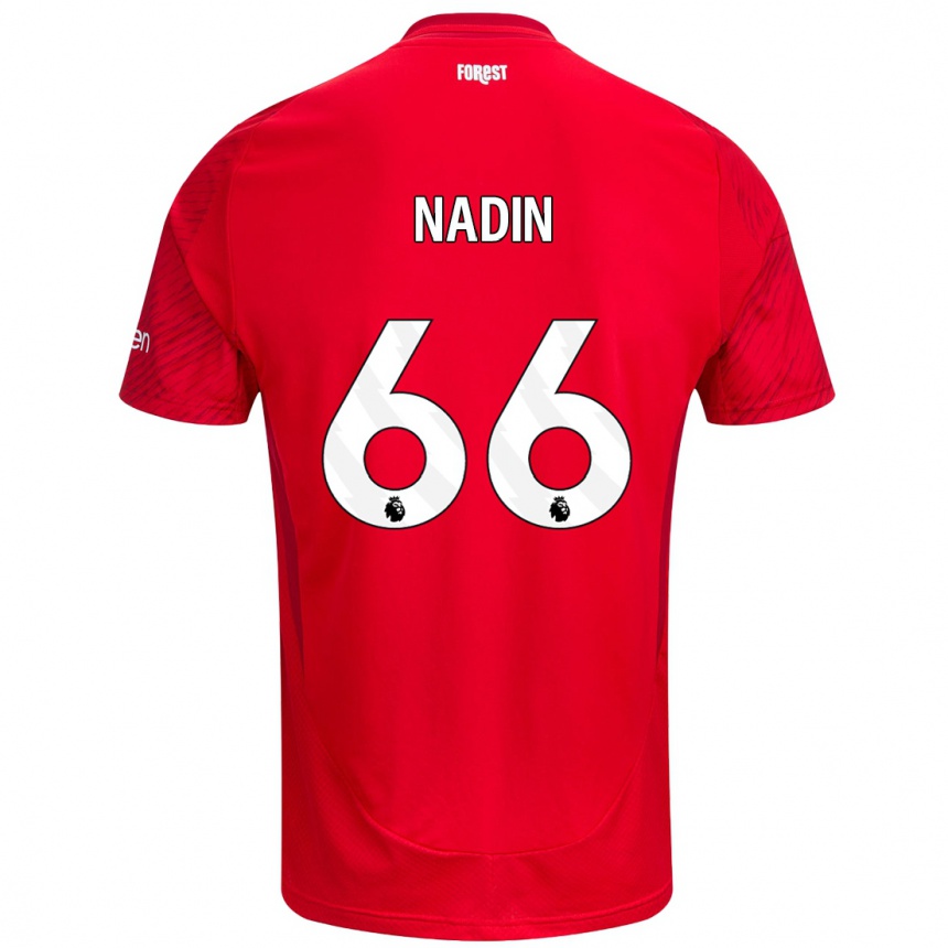 Hombre Fútbol Camiseta Jack Nadin #66 Rojo Blanco 1ª Equipación 2024/25 Perú