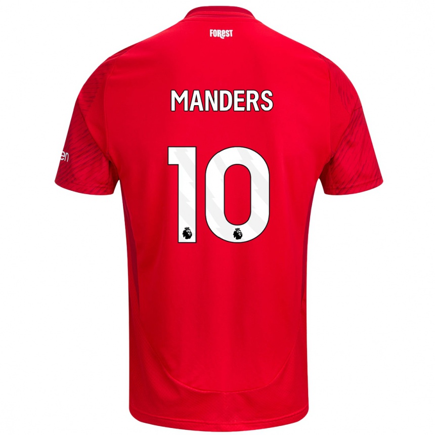 Hombre Fútbol Camiseta Holly Manders #10 Rojo Blanco 1ª Equipación 2024/25 Perú