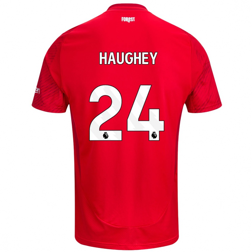 Hombre Fútbol Camiseta Ella Haughey #24 Rojo Blanco 1ª Equipación 2024/25 Perú