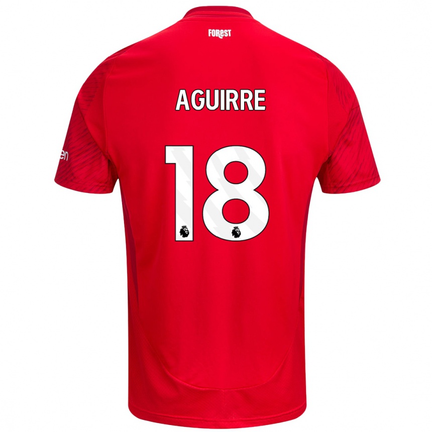 Hombre Fútbol Camiseta Aja Aguirre #18 Rojo Blanco 1ª Equipación 2024/25 Perú