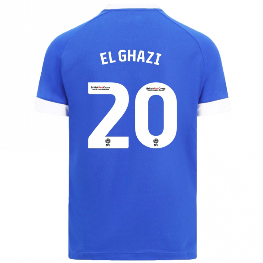 Hombre Fútbol Camiseta Anwar El Ghazi #20 Azul Cielo 1ª Equipación 2024/25 Perú