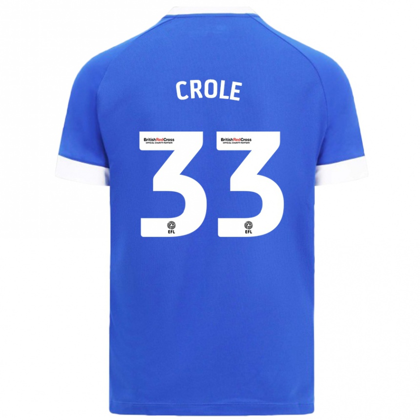 Hombre Fútbol Camiseta James Crole #33 Azul Cielo 1ª Equipación 2024/25 Perú