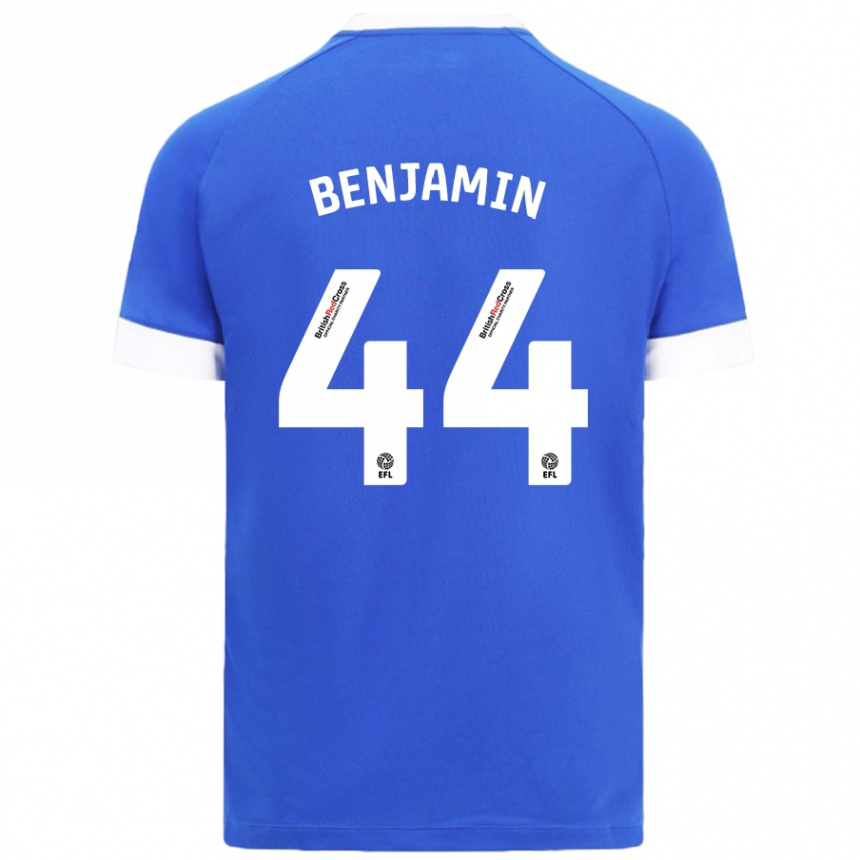 Hombre Fútbol Camiseta Xavier Benjamin #44 Azul Cielo 1ª Equipación 2024/25 Perú