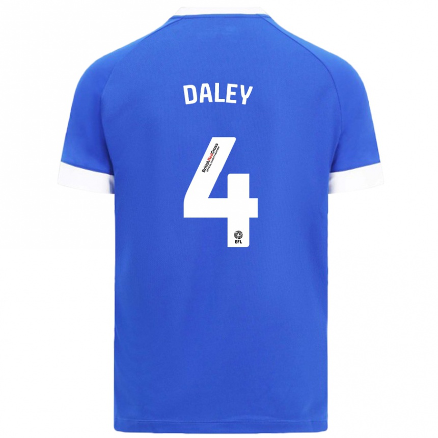 Hombre Fútbol Camiseta Hannah Daley #4 Azul Cielo 1ª Equipación 2024/25 Perú