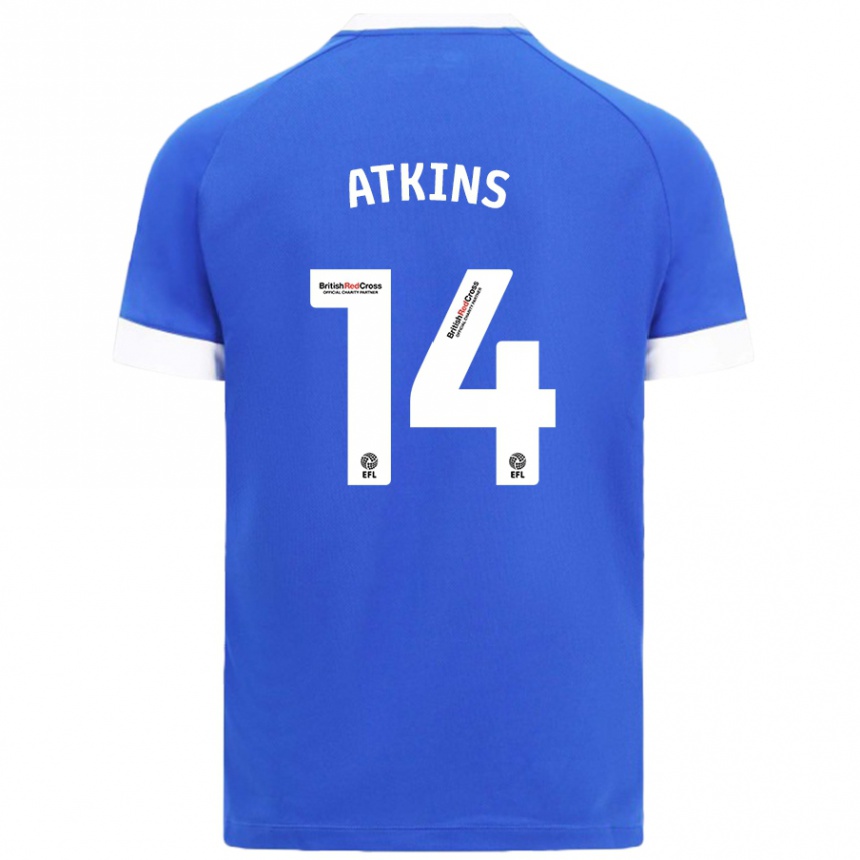 Hombre Fútbol Camiseta Zoe Atkins #14 Azul Cielo 1ª Equipación 2024/25 Perú