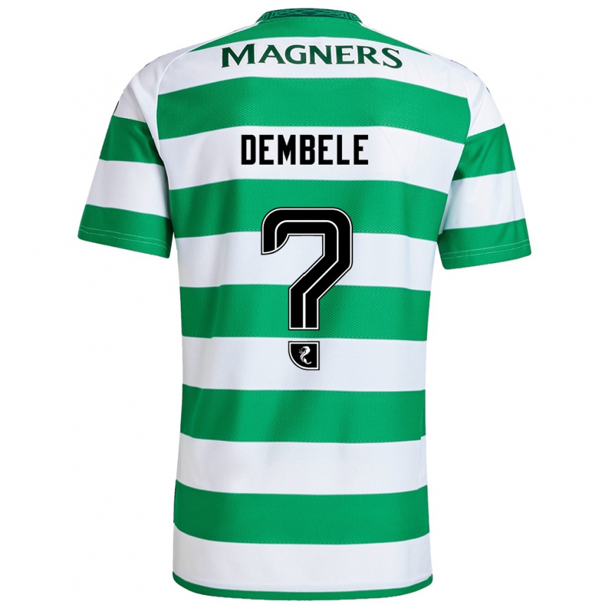 Hombre Fútbol Camiseta Hassan Dembele #0 Verde Blanco 1ª Equipación 2024/25 Perú