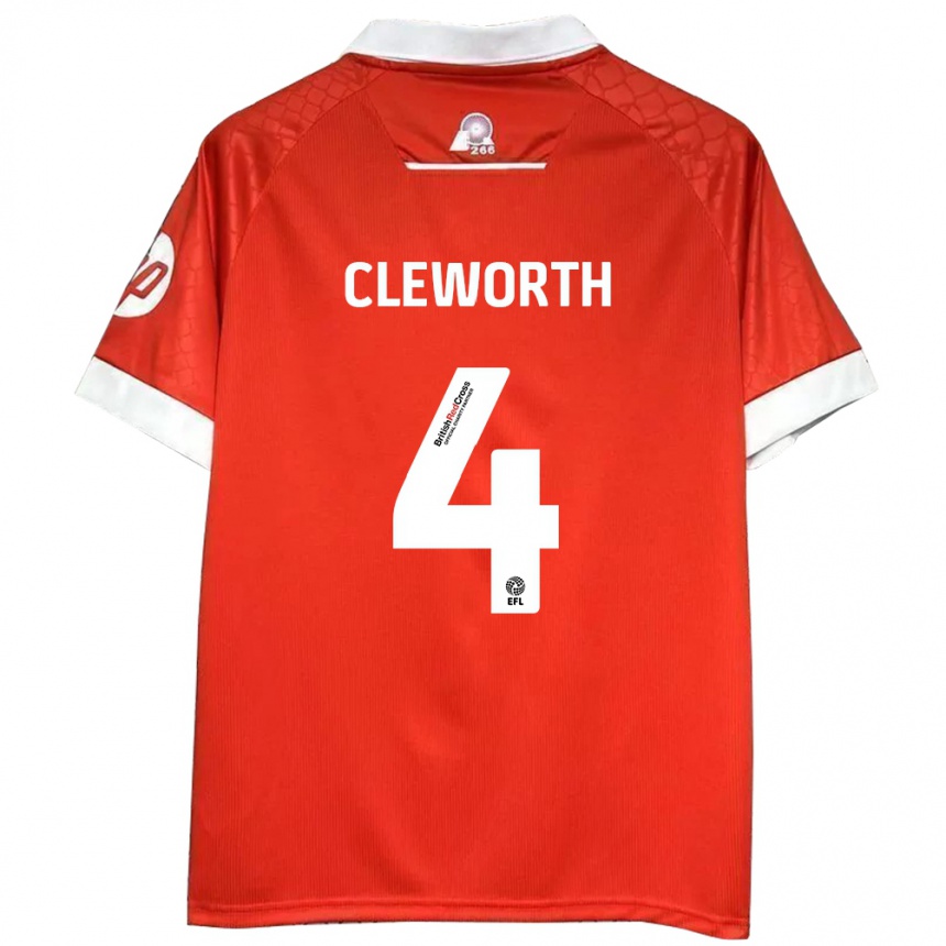 Hombre Fútbol Camiseta Max Cleworth #4 Rojo Blanco 1ª Equipación 2024/25 Perú