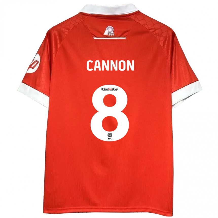 Hombre Fútbol Camiseta Andy Cannon #8 Rojo Blanco 1ª Equipación 2024/25 Perú