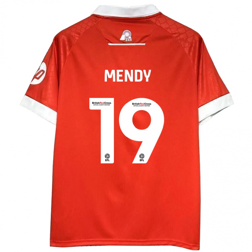 Hombre Fútbol Camiseta Jacob Mendy #19 Rojo Blanco 1ª Equipación 2024/25 Perú