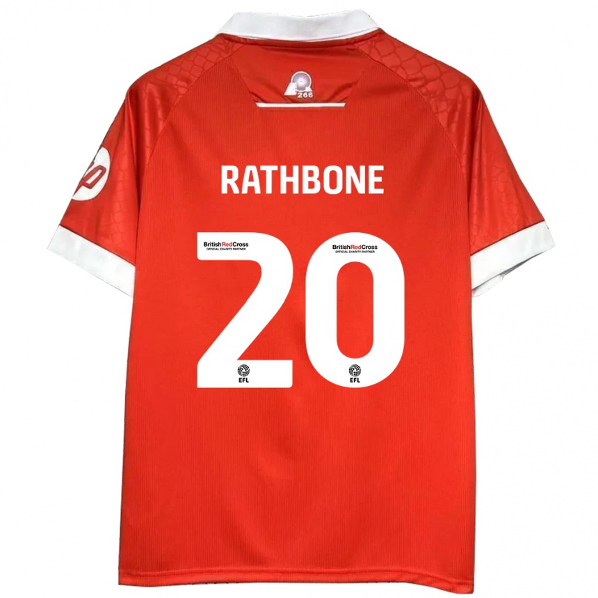 Hombre Fútbol Camiseta Ollie Rathbone #20 Rojo Blanco 1ª Equipación 2024/25 Perú