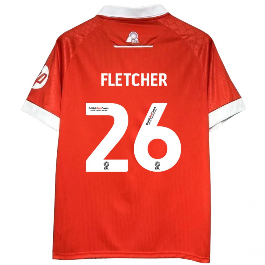 Hombre Fútbol Camiseta Steven Fletcher #26 Rojo Blanco 1ª Equipación 2024/25 Perú