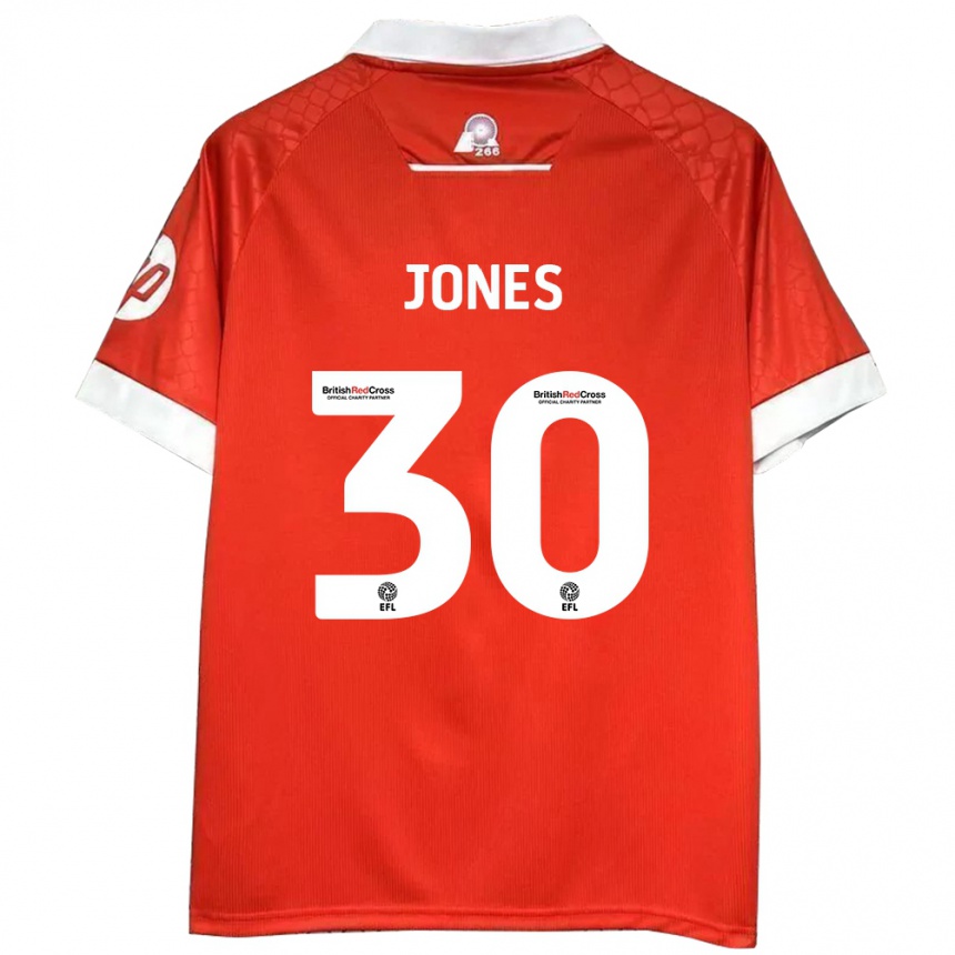 Hombre Fútbol Camiseta James Jones #30 Rojo Blanco 1ª Equipación 2024/25 Perú