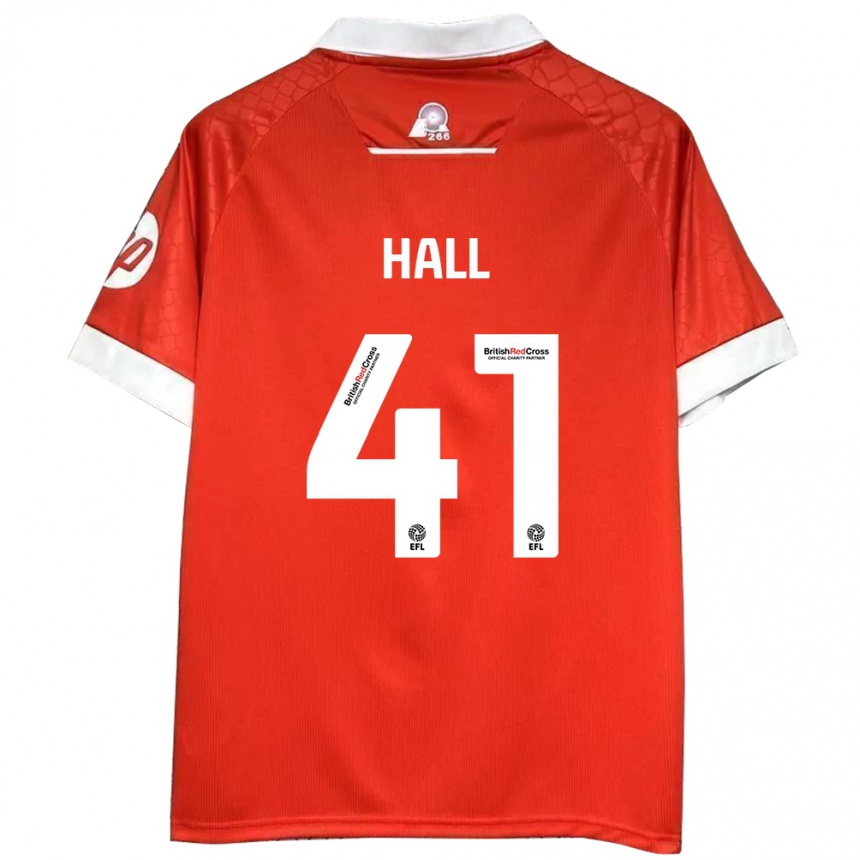 Hombre Fútbol Camiseta Liam Hall #41 Rojo Blanco 1ª Equipación 2024/25 Perú