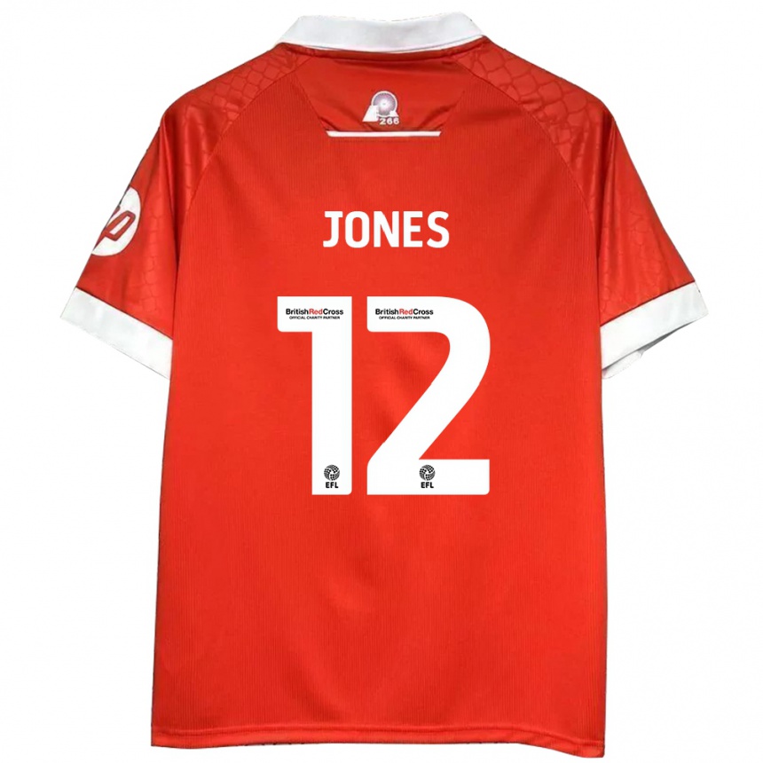 Hombre Fútbol Camiseta Carra Jones #12 Rojo Blanco 1ª Equipación 2024/25 Perú