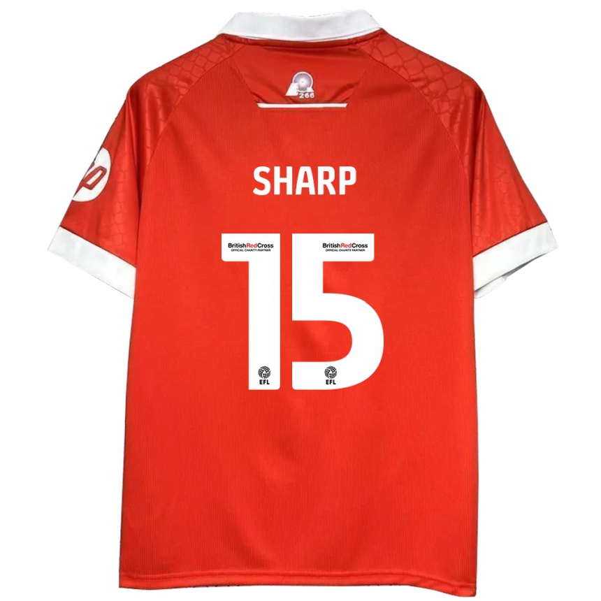 Hombre Fútbol Camiseta Katie Sharp #15 Rojo Blanco 1ª Equipación 2024/25 Perú