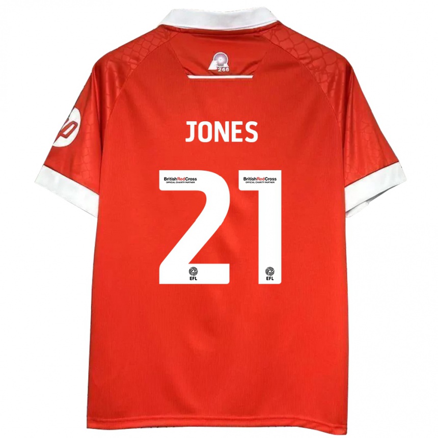 Hombre Fútbol Camiseta Lili Jones #21 Rojo Blanco 1ª Equipación 2024/25 Perú