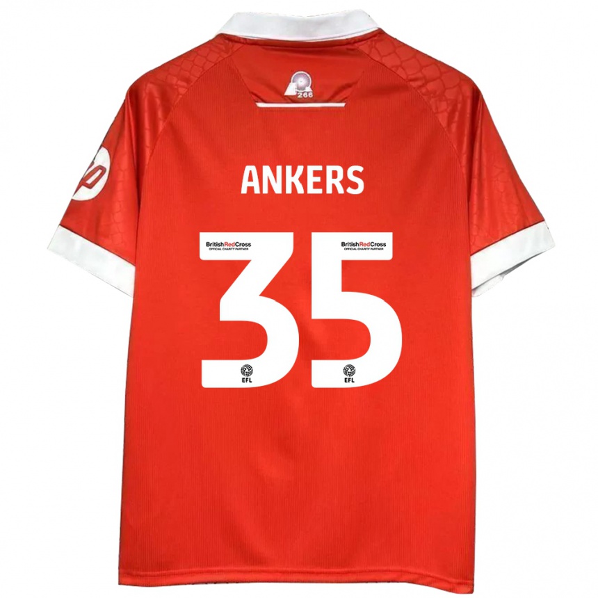 Hombre Fútbol Camiseta Chloe Ankers #35 Rojo Blanco 1ª Equipación 2024/25 Perú