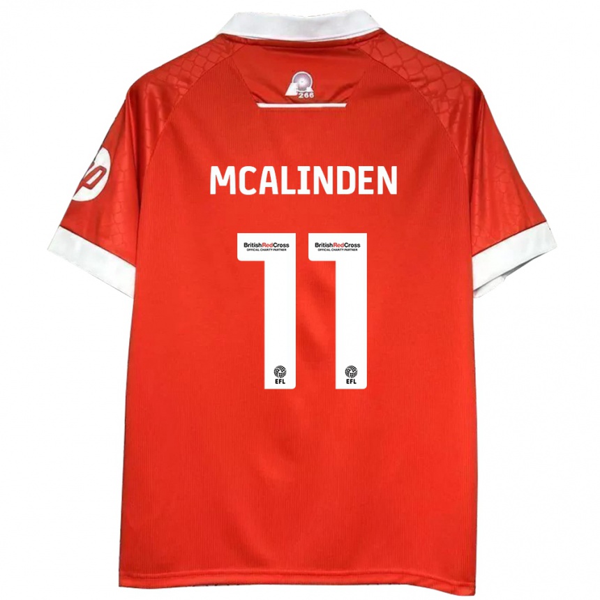 Hombre Fútbol Camiseta Liam Mcalinden #11 Rojo Blanco 1ª Equipación 2024/25 Perú