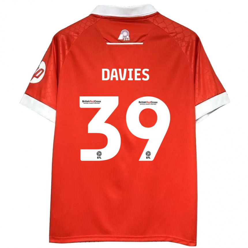 Hombre Fútbol Camiseta Daniel Davies #39 Rojo Blanco 1ª Equipación 2024/25 Perú