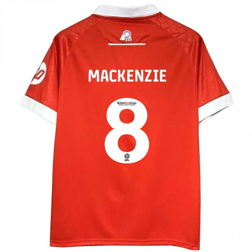 Hombre Fútbol Camiseta Libby Mackenzie #8 Rojo Blanco 1ª Equipación 2024/25 Perú