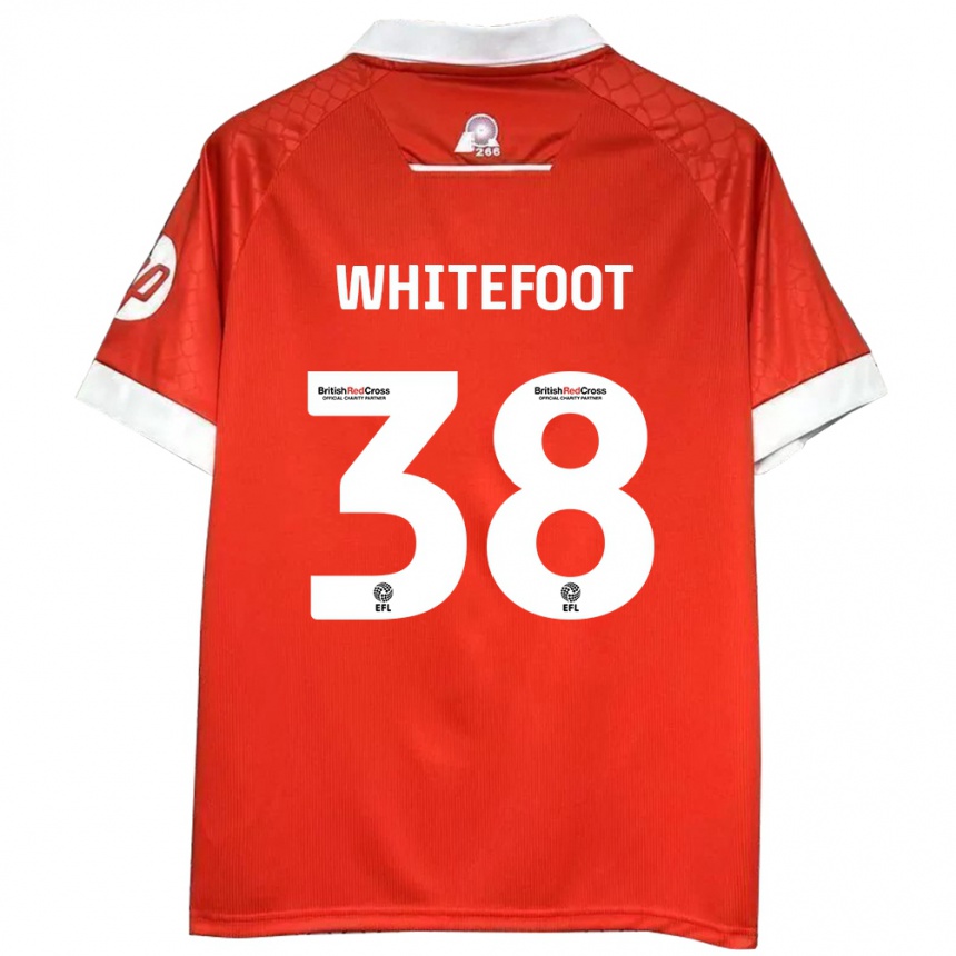 Hombre Fútbol Camiseta Lily Whitefoot #38 Rojo Blanco 1ª Equipación 2024/25 Perú