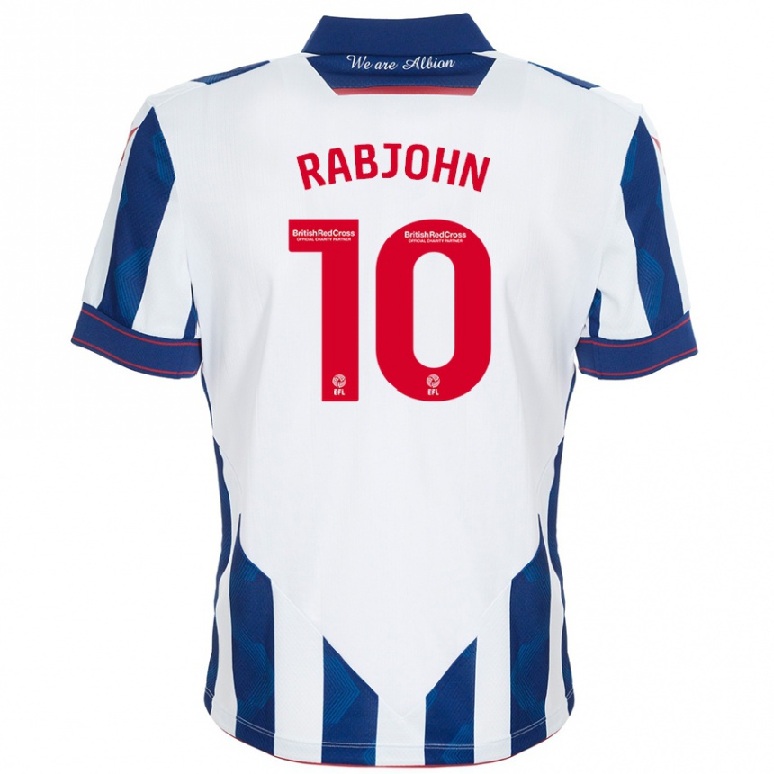 Hombre Fútbol Camiseta Olivia Rabjohn #10 Blanco Azul Oscuro 1ª Equipación 2024/25 Perú