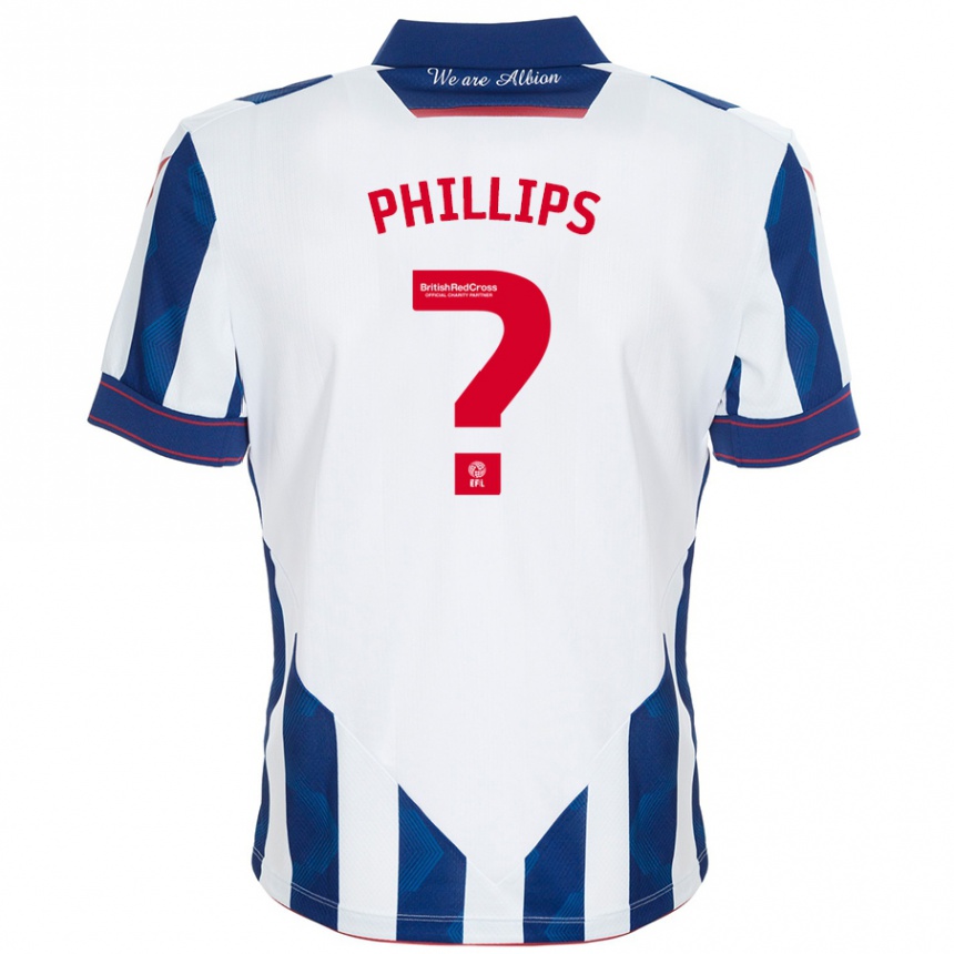 Hombre Fútbol Camiseta Narel Phillips #0 Blanco Azul Oscuro 1ª Equipación 2024/25 Perú