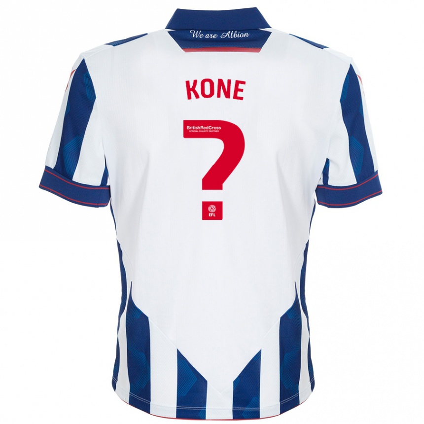 Hombre Fútbol Camiseta Cheick Kone #0 Blanco Azul Oscuro 1ª Equipación 2024/25 Perú