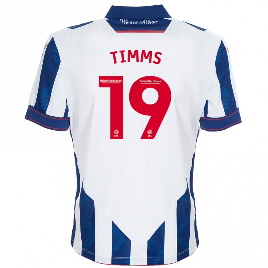 Hombre Fútbol Camiseta Maria Timms #19 Blanco Azul Oscuro 1ª Equipación 2024/25 Perú