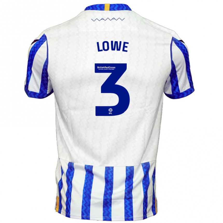 Hombre Fútbol Camiseta Max Lowe #3 Azul Blanco 1ª Equipación 2024/25 Perú