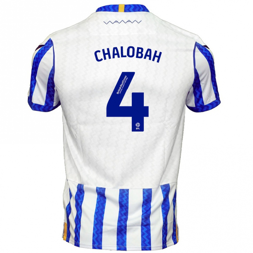 Hombre Fútbol Camiseta Nathaniel Chalobah #4 Azul Blanco 1ª Equipación 2024/25 Perú