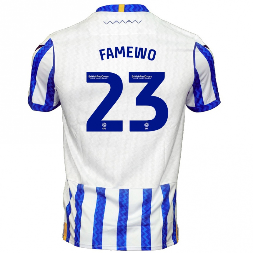 Hombre Fútbol Camiseta Akin Famewo #23 Azul Blanco 1ª Equipación 2024/25 Perú