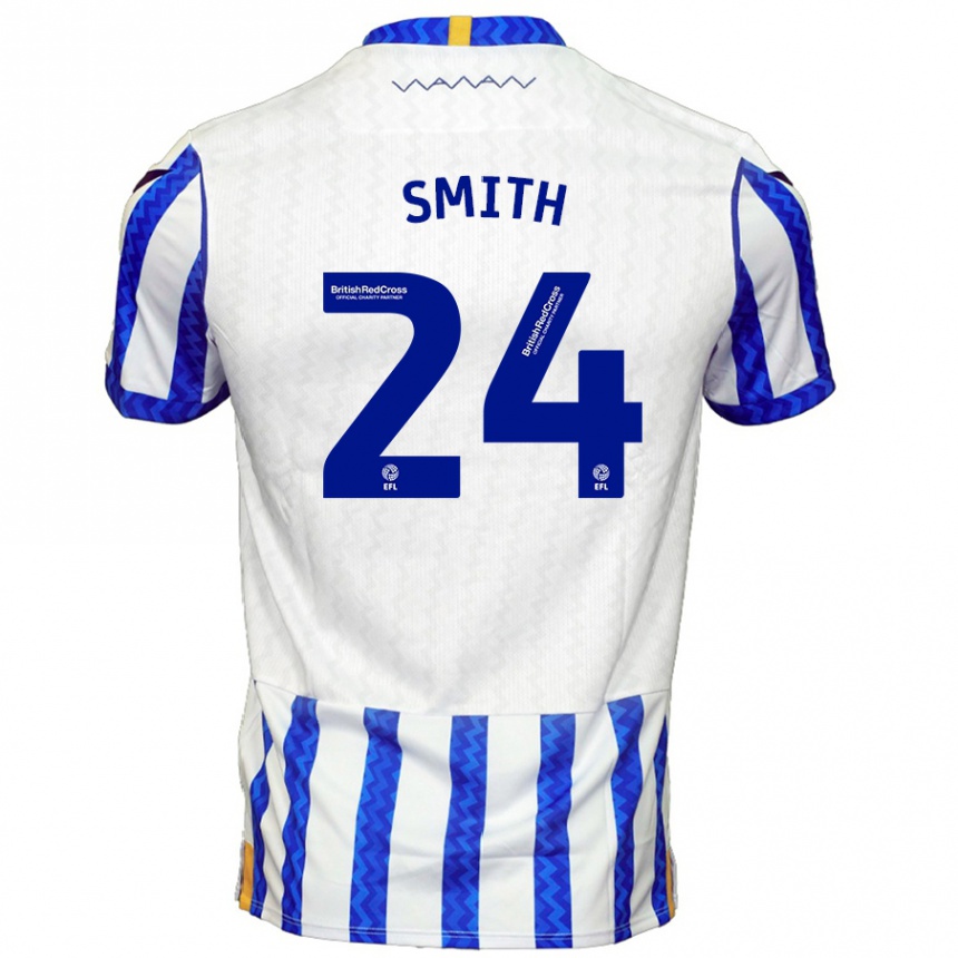 Hombre Fútbol Camiseta Michael Smith #24 Azul Blanco 1ª Equipación 2024/25 Perú