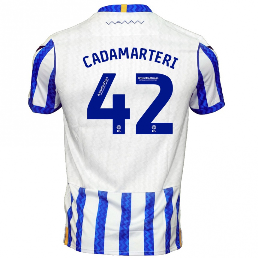 Hombre Fútbol Camiseta Bailey Cadamarteri #42 Azul Blanco 1ª Equipación 2024/25 Perú