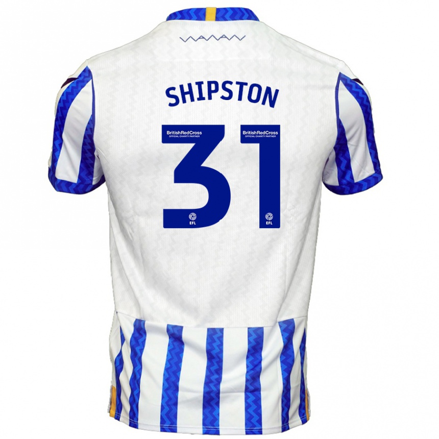 Hombre Fútbol Camiseta Rio Shipston #31 Azul Blanco 1ª Equipación 2024/25 Perú