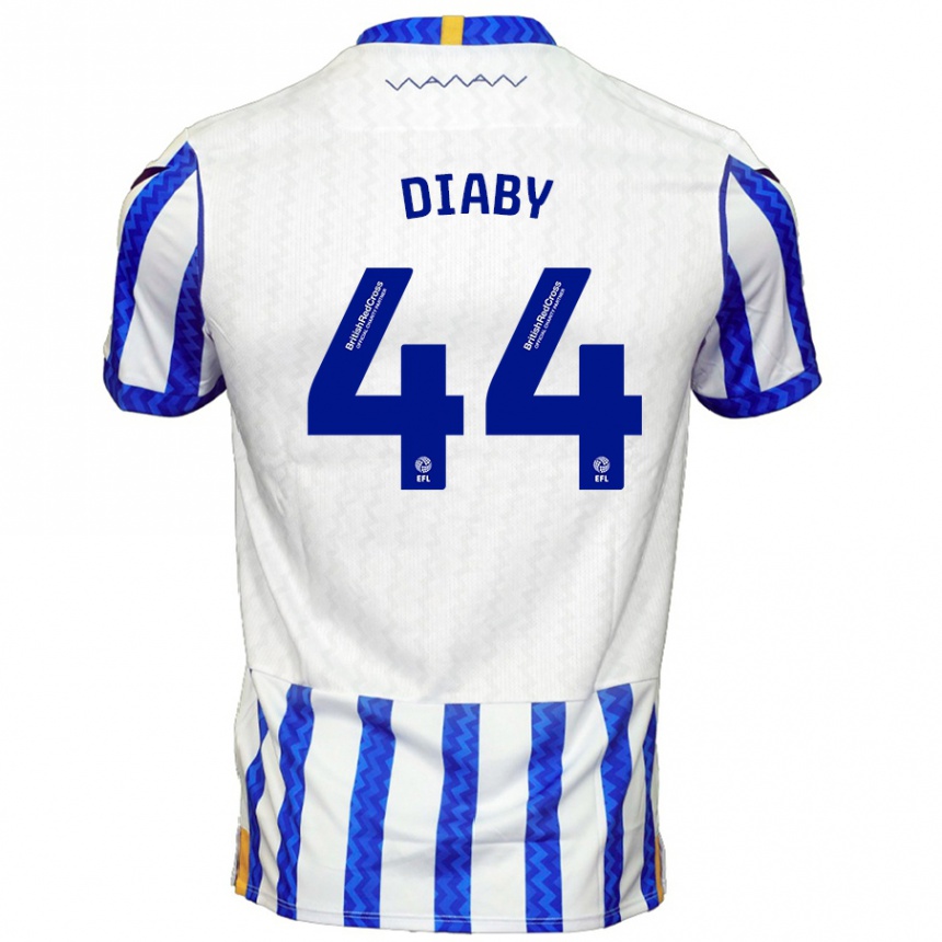 Hombre Fútbol Camiseta Momo Diaby #44 Azul Blanco 1ª Equipación 2024/25 Perú