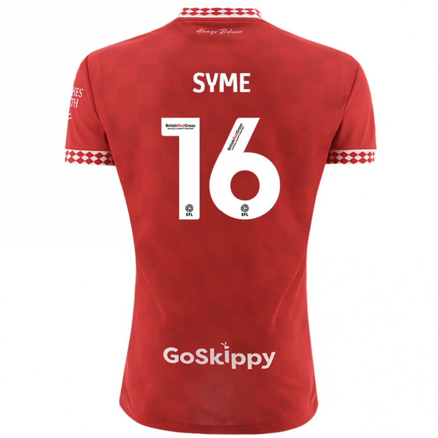 Hombre Fútbol Camiseta Emily Syme #16 Rojo 1ª Equipación 2024/25 Perú