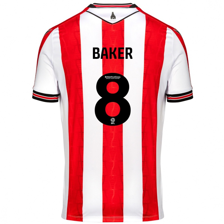 Hombre Fútbol Camiseta Lewis Baker #8 Rojo Blanco 1ª Equipación 2024/25 Perú