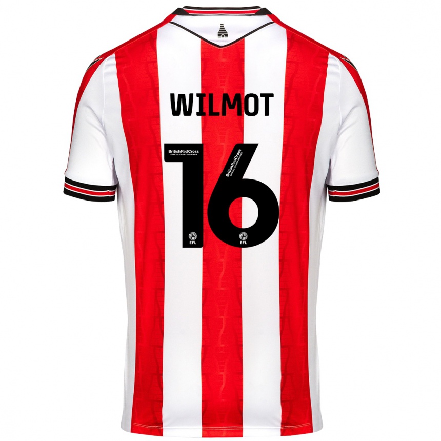 Hombre Fútbol Camiseta Ben Wilmot #16 Rojo Blanco 1ª Equipación 2024/25 Perú