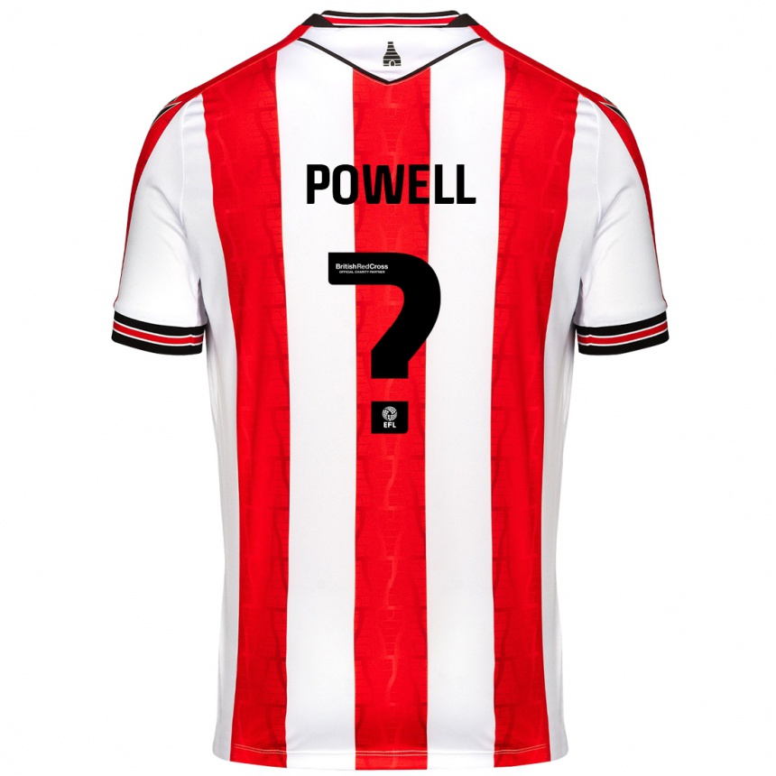 Hombre Fútbol Camiseta Owen Powell #0 Rojo Blanco 1ª Equipación 2024/25 Perú